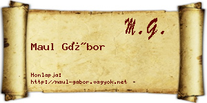 Maul Gábor névjegykártya